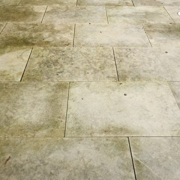 Limestone Pool Patio Needs Cleaning