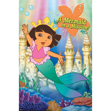 Dora Mermaid Poster, Premium Unframed