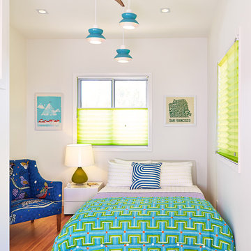green and blue bedroom