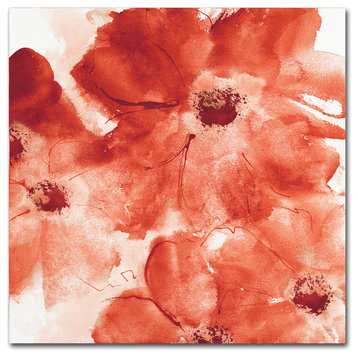 Chris Paschke 'Seashell Cosmos I Red and Orange' Canvas Art, 35x35