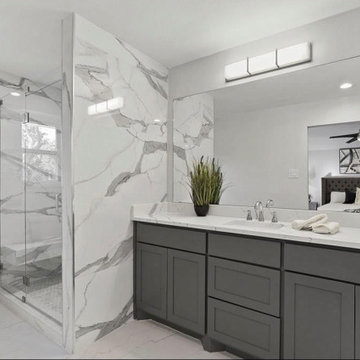 split master bathroom (shower side and bathtub side)