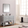 Avanity Brooks 43" Vanity With Carrera White Marble Top, Chilled Gray Finish