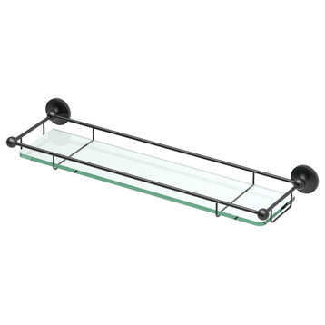 Premier Railing Glass Shelf, Matte Black