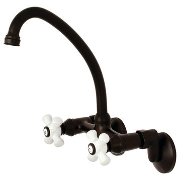 Kingston Brass Two-Handle Wall Mount Bathroom Faucet, Oil Rubbed Bronze
