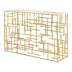 Worlds Away Jacob Gold Leaf Abstract Console - Kids Toys And Games