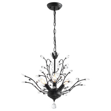 4-Light Chandelier With Crystal Branches Accents