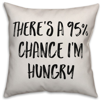 95% Chance I'm Hungry, Throw Pillow Cover, 18"x18"