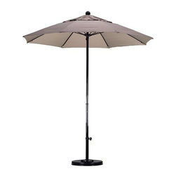 California Umbrella 7.5' Complete Fiberglass Market Pulley Umbrella - Outdoor Umbrellas