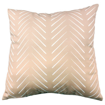Chevron Columns Double Sided Pillow, Taupe, 16x16