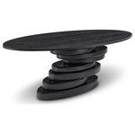 Meridian Furniture - Moriah Dining Table, Black - Indulge in the perfect blend of artistry and sophistication with the Moriah Dining Table. This exquisitely crafted table is bound to take your dining area to the next level of elegance. Its striking design is sure to pique your interest and leave you in awe. The rich black ash wood finish adds a touch of opulence to the table's unique style, making it an ideal choice for those who seek something distinct and artistically inspired. Experience the perfect fusion of beauty and functionality with the Moriah Dining Table.