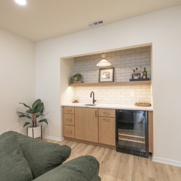 Modern Parkville Basement Remodel with Media Zone + Flex Spaces
