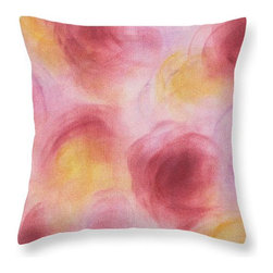 Rose Pink Yellow Floral Motif Decorative Pillows - Decorative Pillows