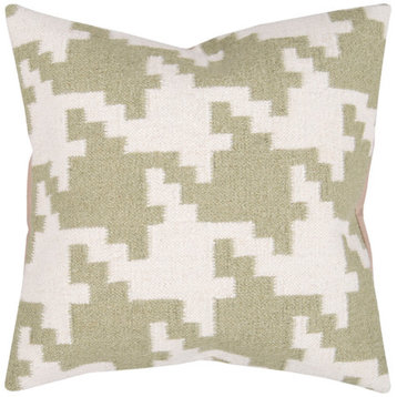 Striking Houndstooth Pillow with Down Insert