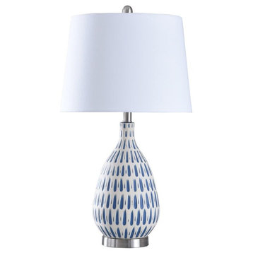 Marissa Table Lamp, Off-White,Blue, Off White