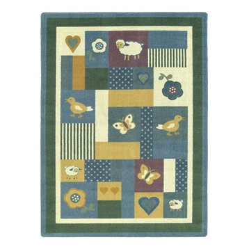 Joy Carpets Kid Essentials, Infants And Toddlers Baby Love Rug, Soft, 5'4"X7'8"