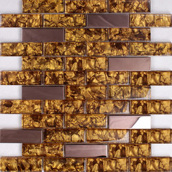 Interlocking Mosaic Tiles Metallic Backsplash Tiles Silver 304 Stainless Steel C - Mosaic Tile