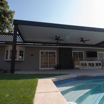 4K Espresso Solid Roof Cover with Lattice Wings - West Hills