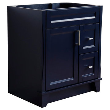 30" Single Sink Vanity, Blue Finish - Cabinet Only