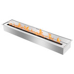 Ignis - Eco Hybrid Bio Ethanol Fireplace Burner - EHB3600 - Bequeathing its owner a tool with which to impress, the Ignis® EHB3600 Ventless Fireplace Insert is rectangular but as well-rounded as it is requested by professionals and individuals alike. Beyond its impressive, undeviating fire display that travels thirty-two inches in a modish linear fashion, this vent-free fireplace solution harmoniously joins your bespoke concept with features that ensure the utmost safety. Double-plied grade 430 brushed stainless steel constitutes the makeup of this burner insert. The metal’s grade constitutes appropriateness for interior residential use. Its double-ply composition, fused with spill-proof technology, constitutes the Ignis® hallmark of safety.