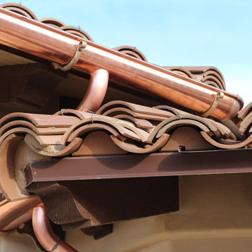 Copper Half Round Gutters New Home in Palmdale Ca. Work in Progress