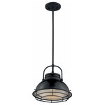 Nuvo Lighting - Nuvo Lighting 60/7064 Upton - 1 Light Large Pendant - Upton; 1 Light; Large Pendant Fixture; Gloss BlackUpton 1 Light Large  Gloss Black/SilverUL: Suitable for damp locations Energy Star Qualified: n/a ADA Certified: n/a  *Number of Lights: Lamp: 1-*Wattage:60w A19 Medium Base bulb(s) *Bulb Included:No *Bulb Type:A19 Medium Base *Finish Type:Gloss Black/Silver