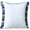 Ox Bay Handwoven Blue/White Geometric Polyester Pillow Cover, 20"x20"
