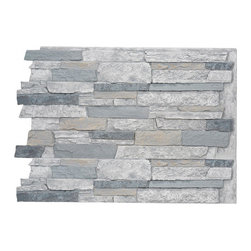 141-36-BRIGHTON FAUX WIDE STACKED STONE WALL PANELS - 36"H - Wall Panels