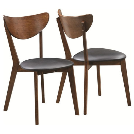 Coaster Malone Mid-century Modern Side Chair, Dark Walnut, Set of 2 105362