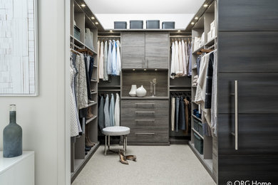 Example of a trendy closet design in Atlanta