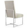 Modern Dining Chair, Elegant Stainless Steel Frame & Soft Velvet Seat, Champagne