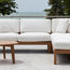 OASIQ MARO Chaise Lounge With Decorative Pillows, Canvas Natural, Left Arm