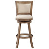 Boraam 24'' Melrose Counter Stool in Driftwood Wire-Brush and Ivory