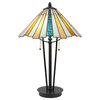 Sequoia 2-Light Table Lamp, Dark Granite Finish, 16" Sequoia Art Glass