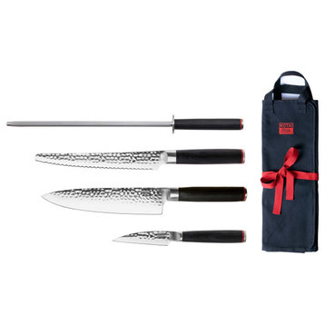 Kotai High Carbon Stainless Steel Pakka 5-Piece Knife Set with  Pakkawood Handle