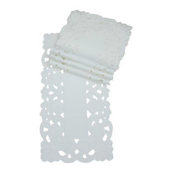 Xia Home Fashions - Spring Egg 8"x15" Tray Cloth White, Set of 4 - Placemats