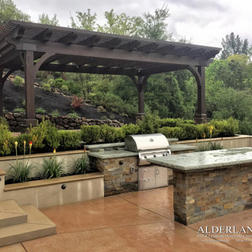 Lafayette, Silverhill Dr. Hillside arbor/pergola overlooking the BBQ area