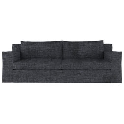 Transitional Sofas Mulberry 8' Crushed Velvet Sofa, Graphite, Classic Depth