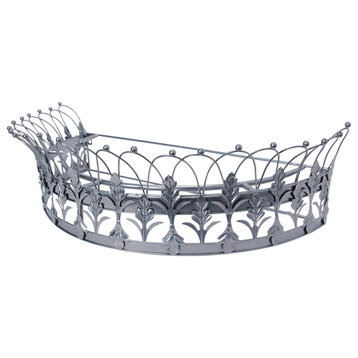 Decorative Metal Curtain or Canopy Crown, Silver Finish