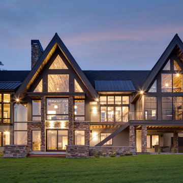 Reclaimed Wood Paneling on a Double Gable Style Roof