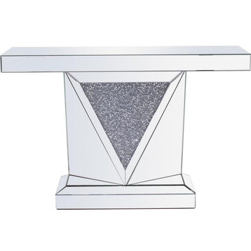 Console Table Modern Contemporary Rectangular Clear Mirror Cry