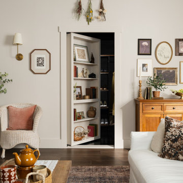 Cottage Core Livingroom with Secret Closet