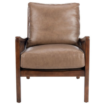 Secora Wood Frame Accent Chair Dark Brown