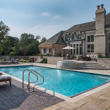Northfield, IL Swimming Pool, Raised Spa with waterfall
