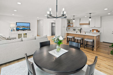 Kitchen - mid-sized transitional kitchen idea in San Diego with an island