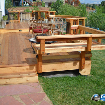Redwood Deck with Built-In Bench