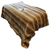 Threshold Faux Fur Throw Blanket, Brown, 50"x60", Striped
