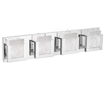 Dyconn Faucet Castle Vanity Light 32" 4 Panels 3000K Modern Frozen Ice Block