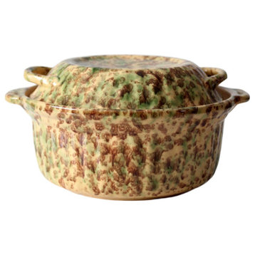 Consigned, Antique Spongeware Casserole Bowl