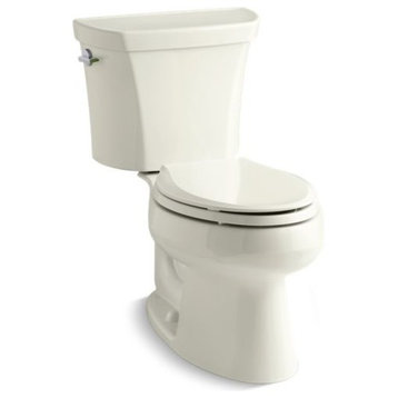Kohler Wellworth 2-Piece Elongated Dual-Flush Toilet w/ Left-Hand Lever, Biscuit