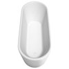 Ursula 67" Freestanding White Bathtub, Shiny White Drain and Overflow Trim